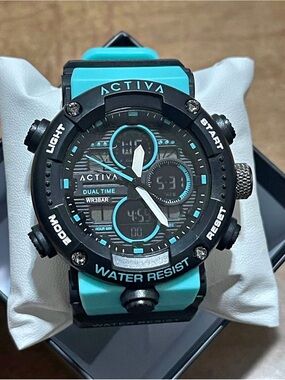 Activa X Invicta Digital Analog Men's Watch - 52mm. Teal. Blue new